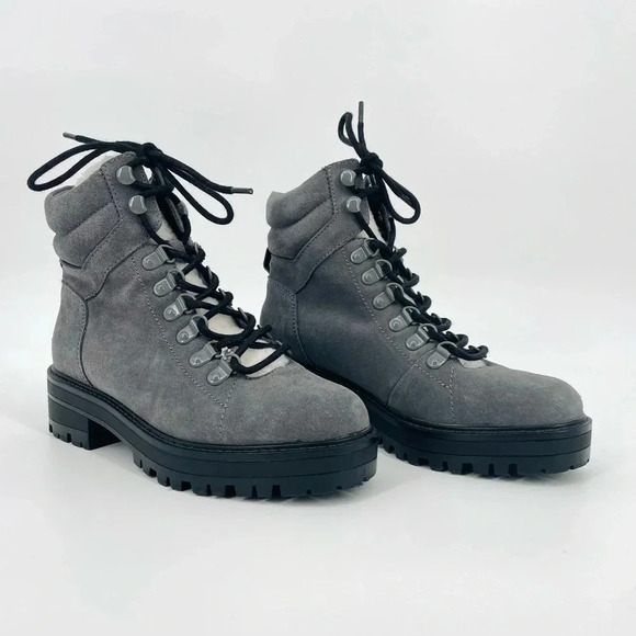 Marc Fisher Shoes - Marc Fisher NWOT LTD Nairy Hiking Boots Suede Fleece Lined in Gray Size 5.5